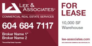 Coloured Horizontal Lee & Associate For Lease Sign