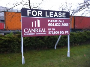 Coloured Horizontal CANREAL For Lease Sign Street View
