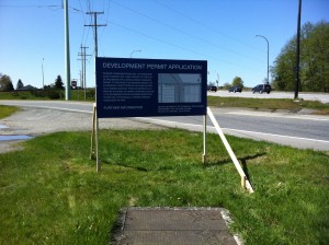 Blue Horizontal Richmond Development Application Sign Street View