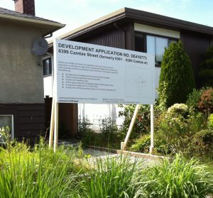 Horizontal Development Application Sign Street View