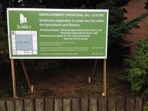 Green Surrey Development Proposal Sign Street View