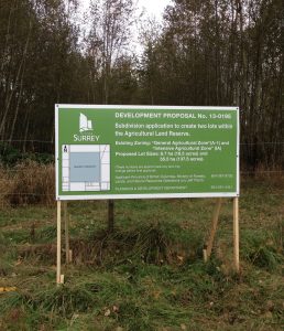 Green Surrey Development Proposal Sign Street View