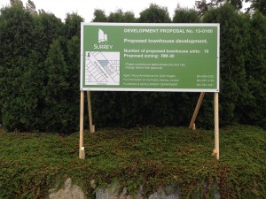 Green Surrey Development Proposal Sign Street View