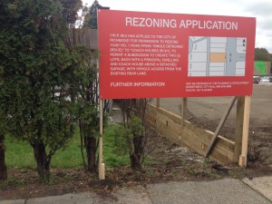 Red Richmond Rezoning Application Sign Street View