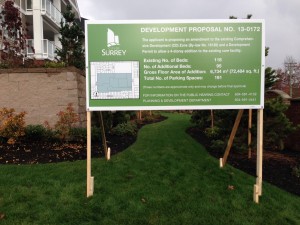 Green Surrey Development Proposal Sign Street View