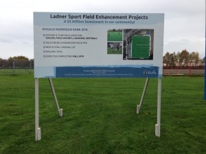 Coloured Horizontal Ladner Sport Field Sign Street View