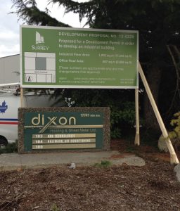 Green Surrey Development Proposal Sign Street View