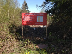 Red Richmond Rezoning Application Sign Street View