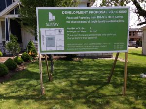 Green Surrey Development Proposal Sign Street View