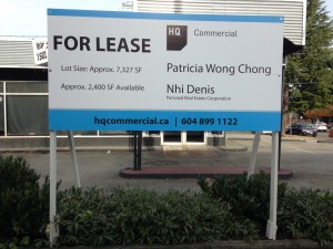 Coloured Horizontal HQ For Lease Sign Street View