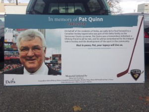 Coloured Horizontal Pat Quinn Sign Street View