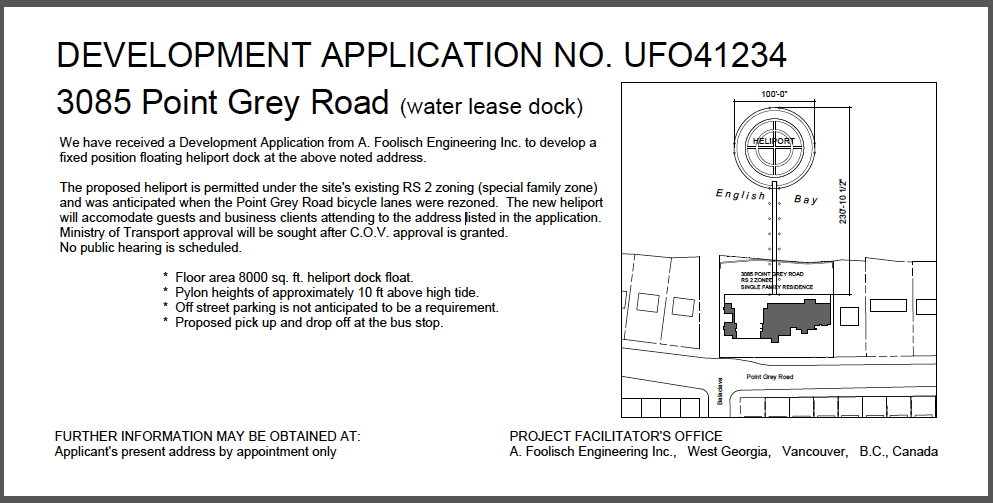 Horizontal Vancouver Development Application Sign