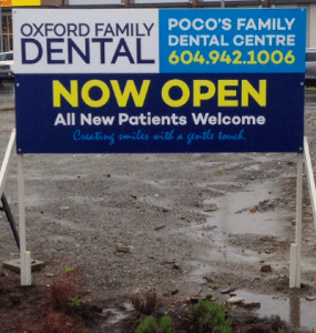 Coloured Horizontal Oxford Family Dental Sign Street View