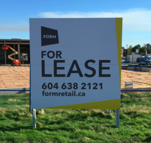 Coloured Square FORM For Lease Sign Street View
