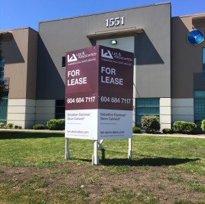 Coloured Verticle For Lease Lee & Associates Signs Street View