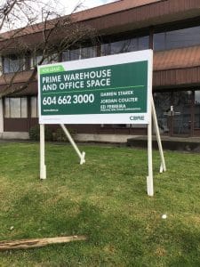Coloured Horizontal For Lease CBRE Signs Street View