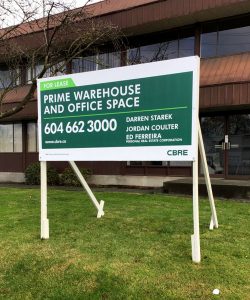 Coloured Horizontal For Lease CBRE Signs Street View