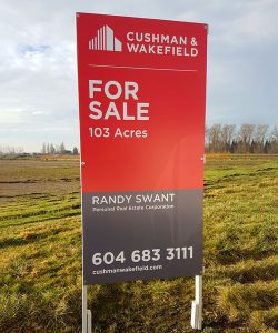 Coloured Verticle For Sale Cushman & Wakefield Signs Street View