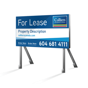 Coloured Horizontal For Lease Colliers Signs