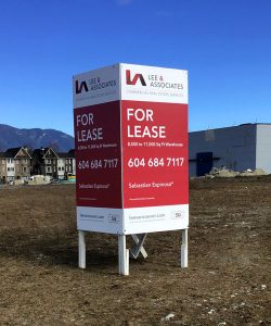 Coloured Verticle For Lease Signs Street View