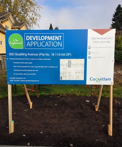 Coquitlam Development-sign Street View - Simple Sign