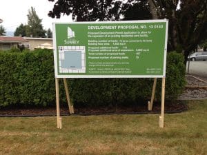 Green Surrey Development Proposal Sign Street View