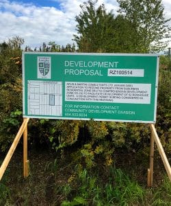 Green Langley Development Proposal Sign Street View