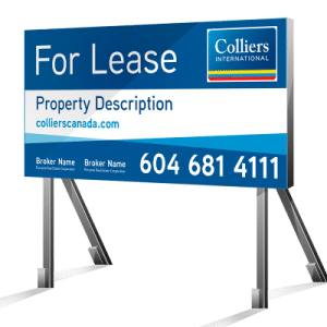 Coloured Horizontal For Lease Colliers Signs