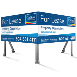 Coloured Horizontal For Lease Colliers Signs