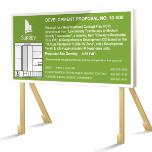 Green Surrey Development Proposal Sign