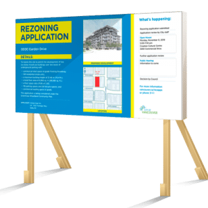 Vancouver Rezoning Application Sign