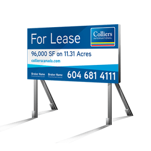 Coloured Horizontal For Lease Colliers Sign