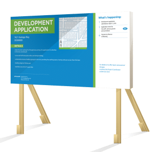 Coloured Horizontal Vancouver Development Application Sign