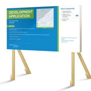 Coloured Horizontal Vancouver Development Application Sign