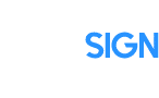 simple SIGN icon White Frame and White with Blue Words