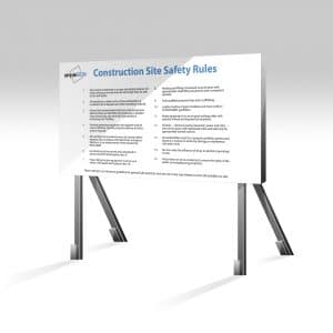 Horizntal Construction Site Safety Rules Sign