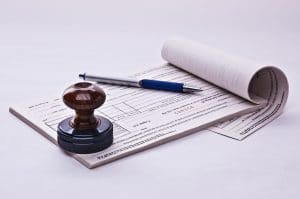 Stamp and Form Stock Photo