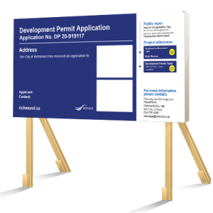 Blue Development Permit Application Sign