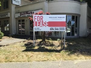 Coloured Horizontal For Lease CBRE Signs Street View